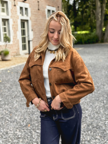 Veste en suédine Valeska - Camel