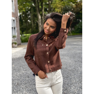 Veste en suédine Sylvanie - Chocolat