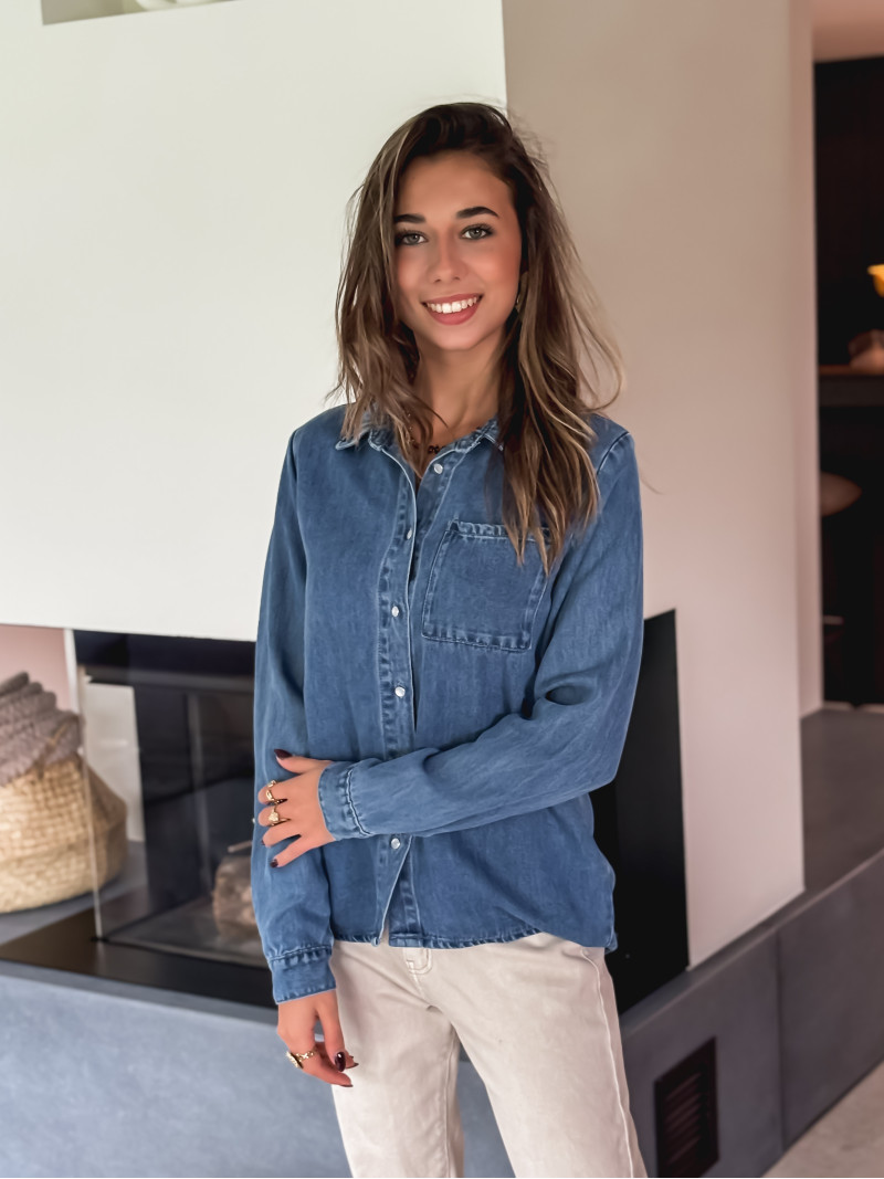 Chemise en jeans Asha - Bleu