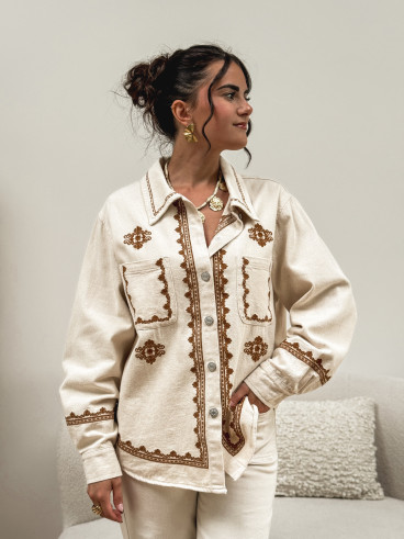 Chemise en jeans Charlaine - Beige/Camel
