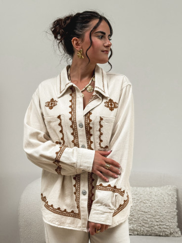 Chemise en jeans Charlaine - Beige/Camel