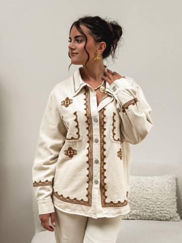 Chemise en jeans Charlaine - Beige/Camel