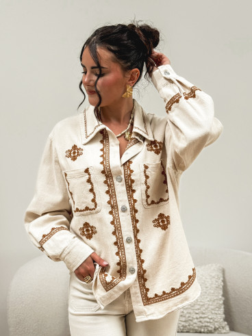 Chemise en jeans Charlaine - Beige/Camel