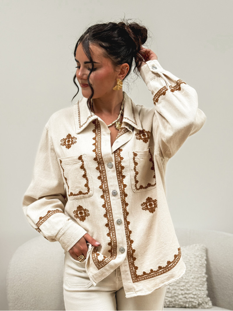 Chemise en jeans Charlaine - Beige/Camel