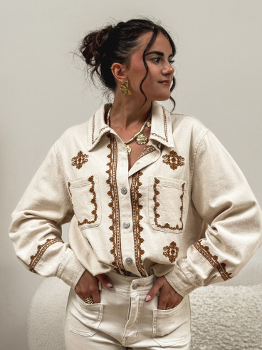 Chemise en jeans Charlaine - Beige/Camel