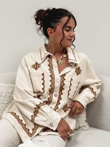 Chemise en jeans Charlaine - Beige/Camel