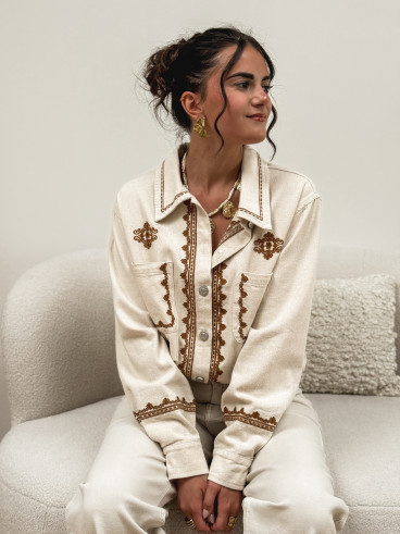 Chemise en jeans Charlaine - Beige/Camel
