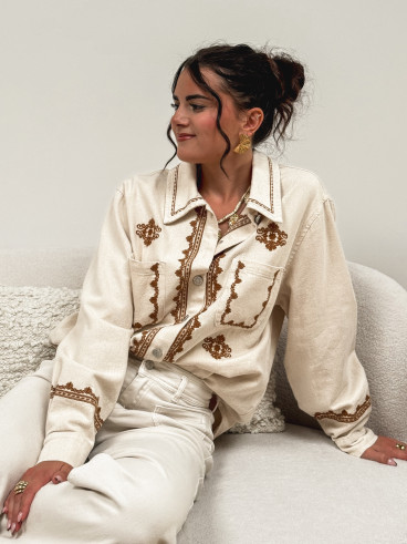 Chemise en jeans Charlaine - Beige/Camel