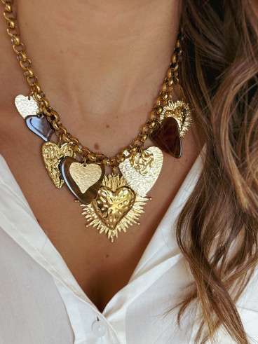 Collier Lariza - Doré/Marron