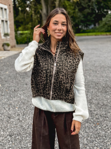 Veste sans manches Keshia - Taupe/Noir