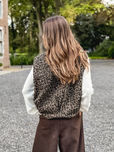 Veste sans manches Keshia - Taupe/Noir