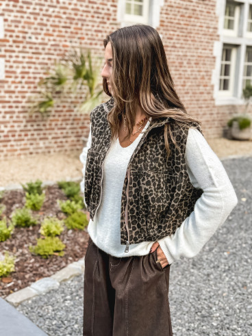 Veste sans manches Keshia - Taupe/Noir