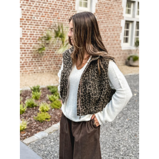 Veste sans manches Keshia - Taupe/Noir