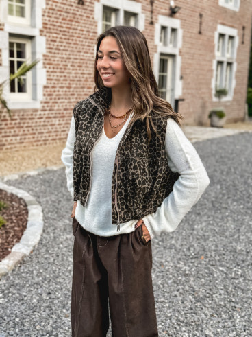 Veste sans manches Keshia - Taupe/Noir