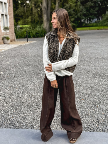 Veste sans manches Keshia - Taupe/Noir