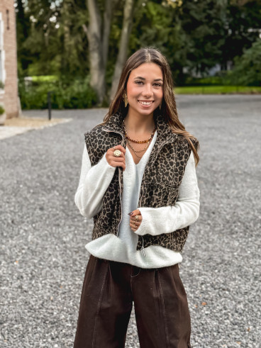 Veste sans manches Keshia - Taupe/Noir