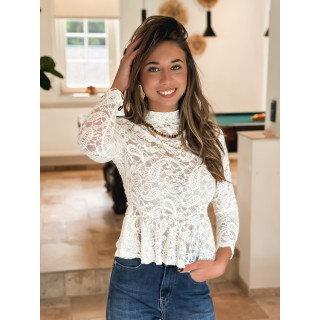 Blouse en dentelle Floréna - Ecru