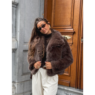 Veste en fausse fourrure Régina - Chocolat