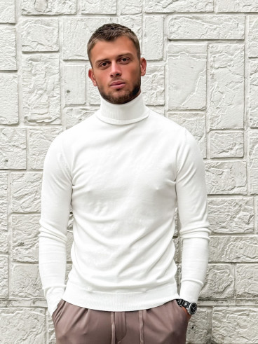 Pull col roulé Gaspard - Blanc