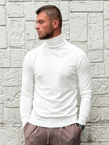 Pull col roulé Gaspard - Blanc
