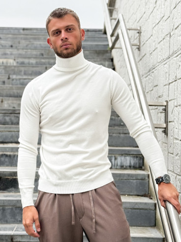Pull col roulé Gaspard - Blanc