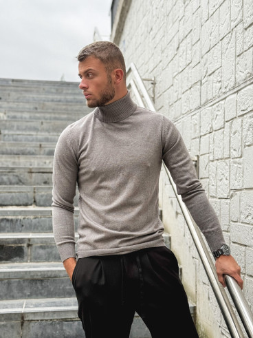 Pull col roulé Gaspard - Taupe