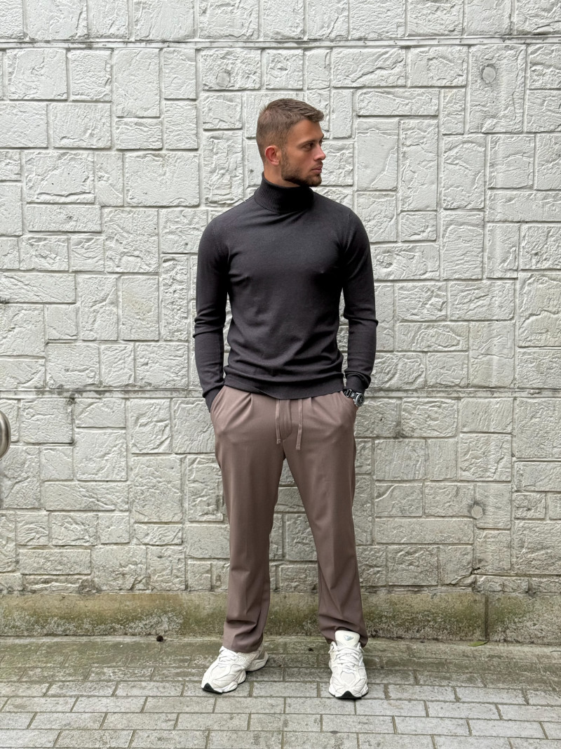 Pull col roulé Gaspard - Gris foncé