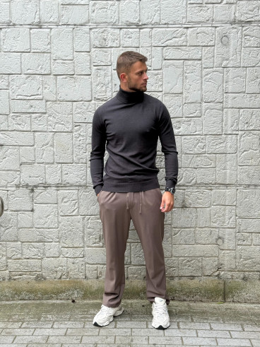 Pull col roulé Gaspard - Gris foncé