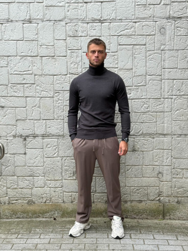 Pull col roulé Gaspard - Gris foncé