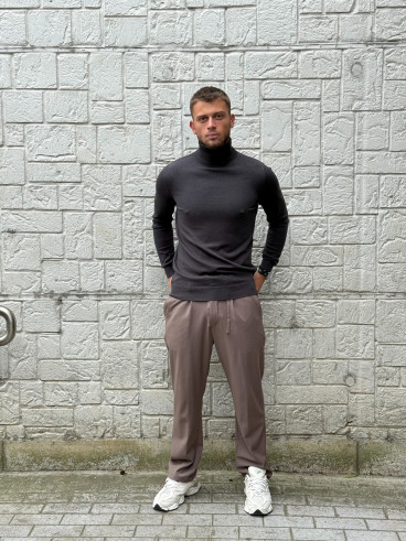 Pull col roulé Gaspard - Gris foncé