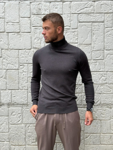 Pull col roulé Gaspard - Gris foncé