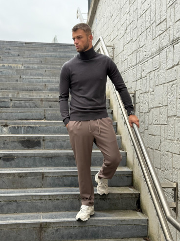 Pull col roulé Gaspard - Gris foncé