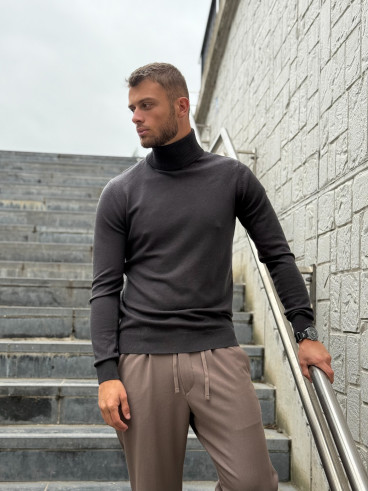 Pull col roulé Gaspard - Gris foncé