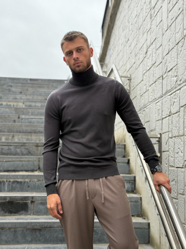 Pull col roulé Gaspard - Gris foncé