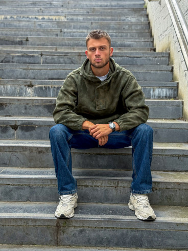 Pull à capuche Laurenz - Kaki Pull à capuche Laurenz - Kaki