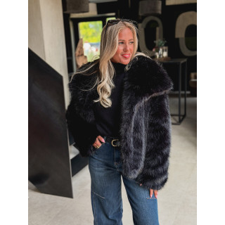 Veste en fausse fourrure Régina - Noir