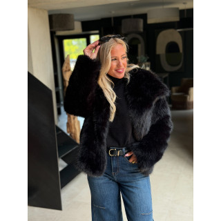 Veste en fausse fourrure Régina - Noir