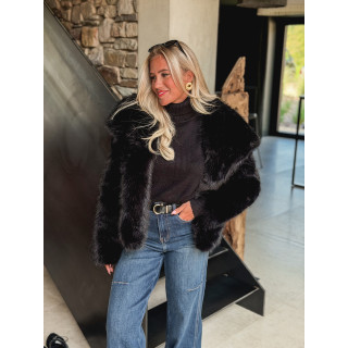 Veste en fausse fourrure Régina - Noir