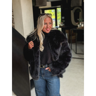 Veste en fausse fourrure Régina - Noir