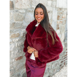 Veste en fausse fourrure Régina - Bordeaux