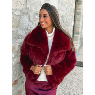 Veste en fausse fourrure Régina - Bordeaux