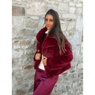 Veste en fausse fourrure Régina - Bordeaux