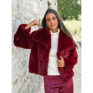 Veste en fausse fourrure Régina - Bordeaux
