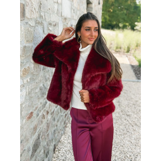 Veste en fausse fourrure Régina - Bordeaux