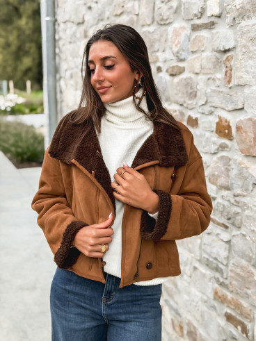 Veste en Suédine Jalya - Camel