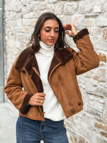 Veste en Suédine Jalya - Camel