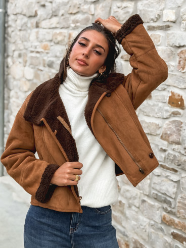 Veste en Suédine Jalya - Camel