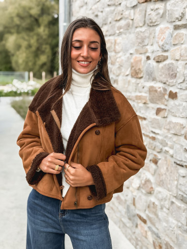 Veste en Suédine Jalya - Camel