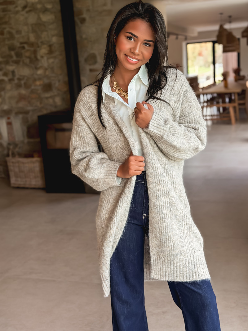 Gilet long Elinna - Taupe