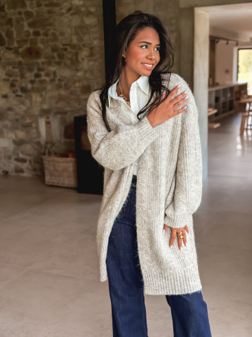 Gilet long Elinna - Taupe